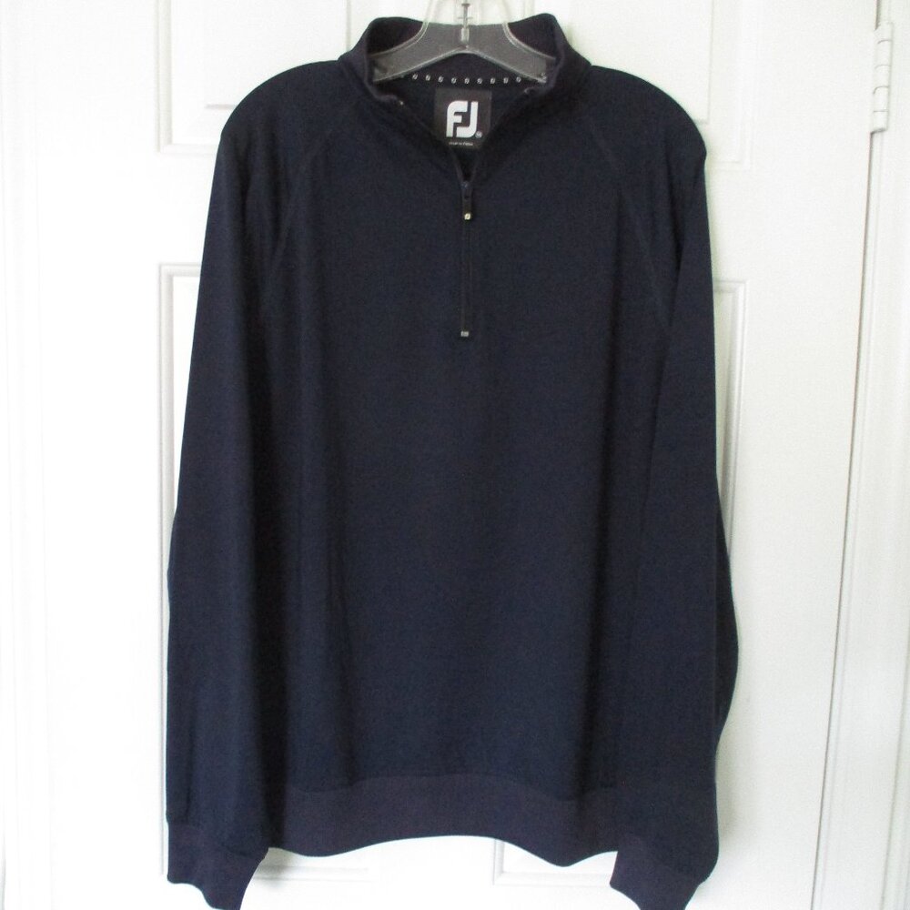 FootJoy Mens L/S "Hyde Park Golf C.C." (OH) Navy 1/4 Zip Windbreaker NWOT - M - Picture 2 of 2